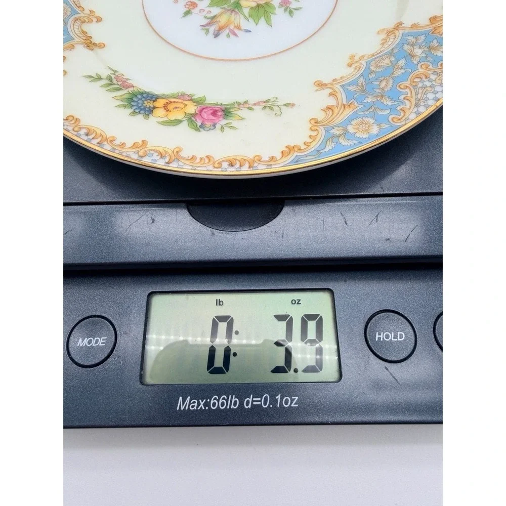 Noritake Bantry Fine China Luncheon Plate Blue Floral Gold Trim